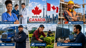 Workers in healthcare construction trucking agriculture and technology sectors in Canada