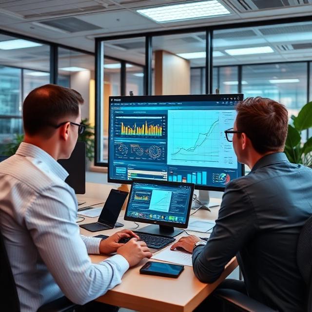ERP implementation manager coordinating enterprise software deployment in a modern technology office