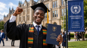 Scholarship Success Story African graduate celebrating successful completion of studies abroad