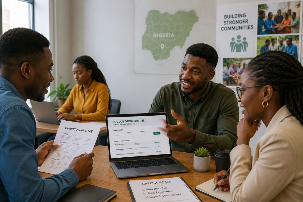 Young Nigerian professionals preparing for NGO job applications